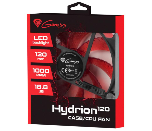 NATEC Genesis Hydrion 120 czerwony LED NGF-1166 - 646837 - zdjęcie 5